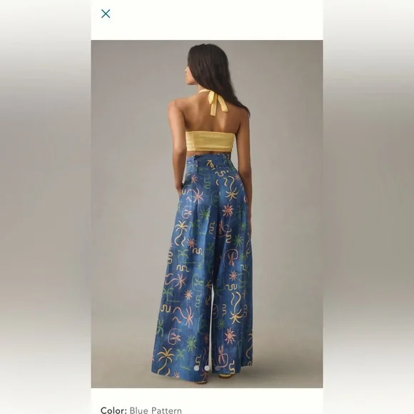 Corey Lynn Calter Multicolor Patterned Wide Leg Pants - Picture 3 of 7